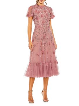 Mac Duggal - All-Over Sequin Floral Embroidered Maxi Dress Mac Duggal - All-Over Sequin Floral Embroidered Maxi Dress