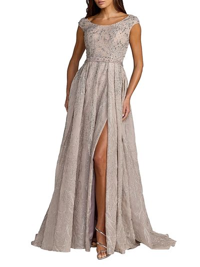 Mac Duggal Women's Embellished Tulle Cap-Sleeve Gown