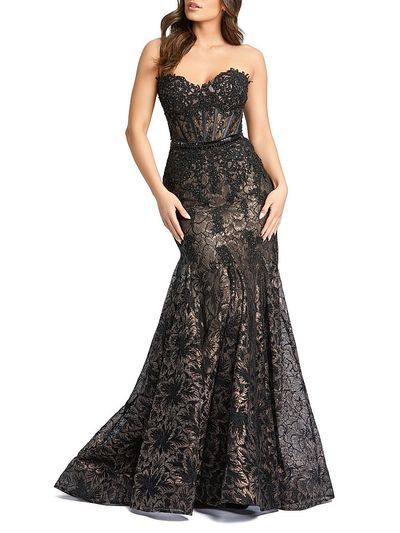 Mac Duggal Women's Evening Sequined Lace Strapless Gown