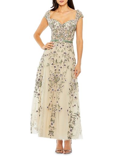 Mac Duggal Women's Floral-Embroidered Sweetheart Gown