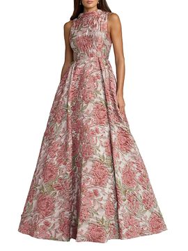Mac Duggal Women's Floral Brocade Gown