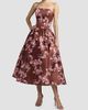 Mac Duggal Women's Floral Satin Drop Waist Midi Dress - 5