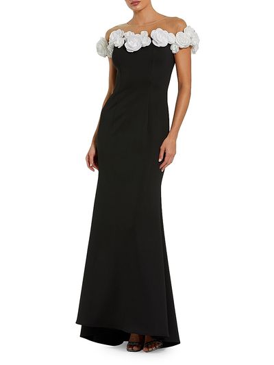 Mac Duggal Women's Floral Stretch-Crepe Mermaid Gown
