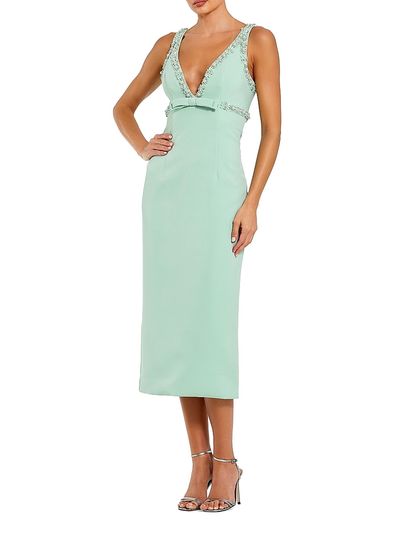 Mac Duggal Women's Ieena Crepe Bow Midi-Dress