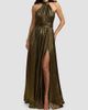Mac Duggal Women's Pleated Metallic Sleeveless Gown - 1