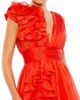 Mac Duggal Women's Satin Plunge Ruffled A-Line Gown - 3