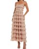 Mac Duggal Women's Sequin-Striped Ruffled Mesh Strapless Maxi Dress - 1