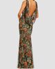 Mac Duggal Women's Sequin Floral Mesh Column Gown - 2