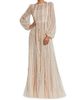 Mac Duggal Women's Striped Beaded Chiffon Boatneck Gown - 4