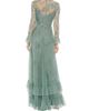 Mac Duggal Women's Tiered Embellished Mesh Flutter-Sleeve Gown - 2