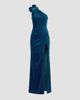 Mac Duggal Women's Velvet Floral Detail One-Shoulder Gown - 1
