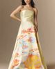 Mac Duggal Yellow Strapless Mikado Floral Ball Gown - 1