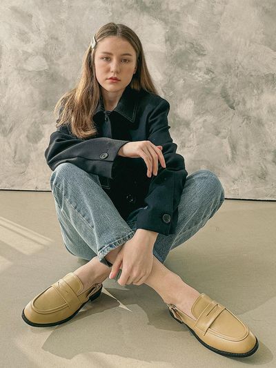 MAC MOC Classic Loafer-Style Slingback 2cm Shoes [4 Colors]
