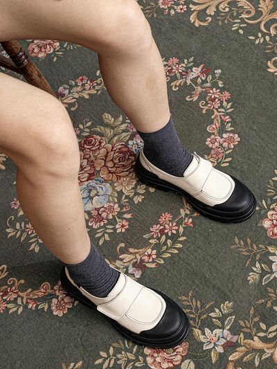 MAC MOC Fairy Tale Daily Unique Korean Leather Sneakers [Black, Ivory, Buttery Yellow]