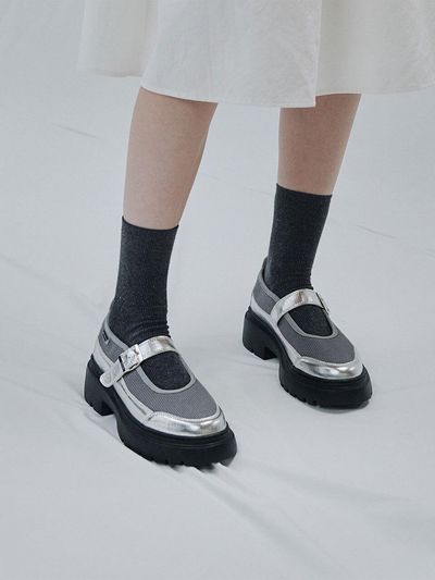 MAC MOC Grid Mesh Mary Jane Sneakers (5cm)