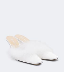 Mach & Mach Mach & Mach Bridal feather-trimmed mules