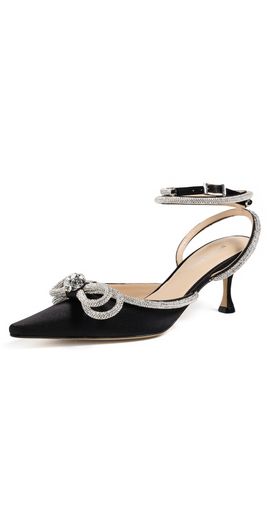 MACH & MACH MACH & MACH Double Bow Satin Pumps Black