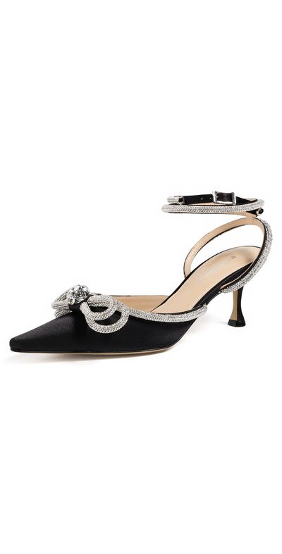 MACH & MACH MACH & MACH Double Bow Satin Pumps Black