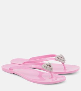 Mach & Mach Mach & Mach Double Heart embellished thong sandals