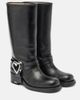 Mach & Mach Mach & Mach Double Heart leather biker boots - 1