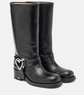 Mach & Mach Mach & Mach Double Heart leather biker boots