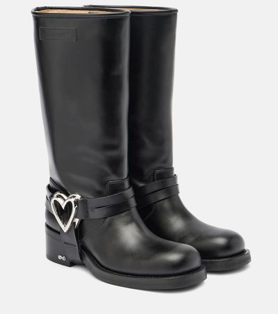 Mach & Mach Mach & Mach Double Heart leather biker boots