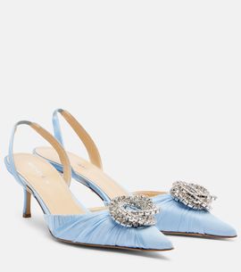 Mach & Mach Mach & Mach Galaxy embellished satin slingback pumps