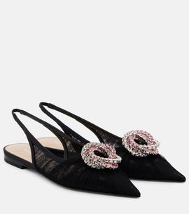 Mach & Mach Mach & Mach Galaxy tulle slingback flats
