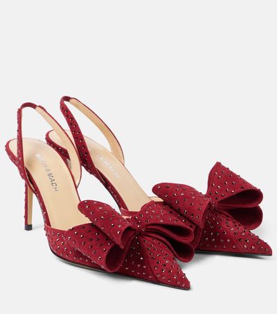Mach & Mach Mach & Mach Le Cadeau 85 suede slingback pumps