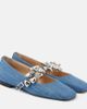 Mach & Mach Mach & Mach Puffy Heart denim Mary Jane flats - 1