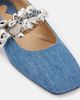Mach & Mach Mach & Mach Puffy Heart denim Mary Jane flats - 5
