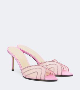 Mach & Mach Mach & Mach Rainbow embellished mesh mules
