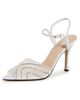 MACH & MACH MACH & MACH Rainbow Trim Satin Sandals White - 1