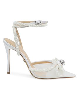 Mach & Mach Women's 110MM Embellished Double Bow Mesh Pumps