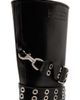 Mach & Mach Women's Buckle Vintage Leather Combat Boots - 5