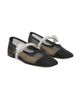 Mach & Mach Women's Lotus Flower Jewelled Mesh Ballet Flats - 2