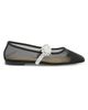 Mach & Mach Women's Lotus Flower Jewelled Mesh Ballet Flats - 6