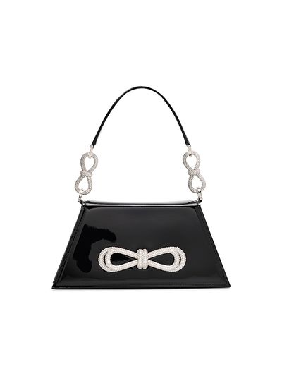 Mach & Mach Women's Samantha Double Bow Patent Leather Shoulder Bag