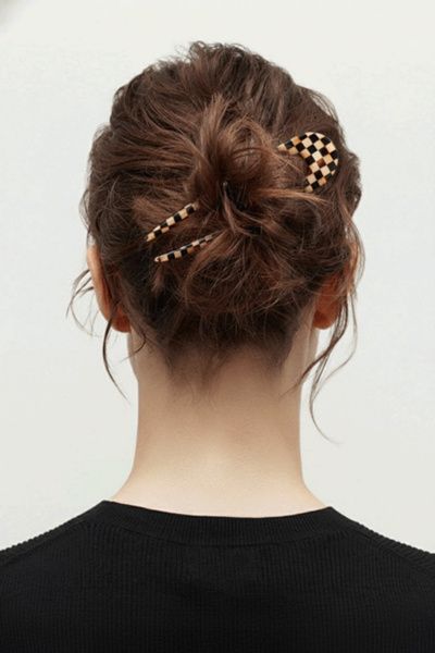 MACHETE MACHETE French Hair Pin in Tortoise Checker, Women's at Urban Outfitters