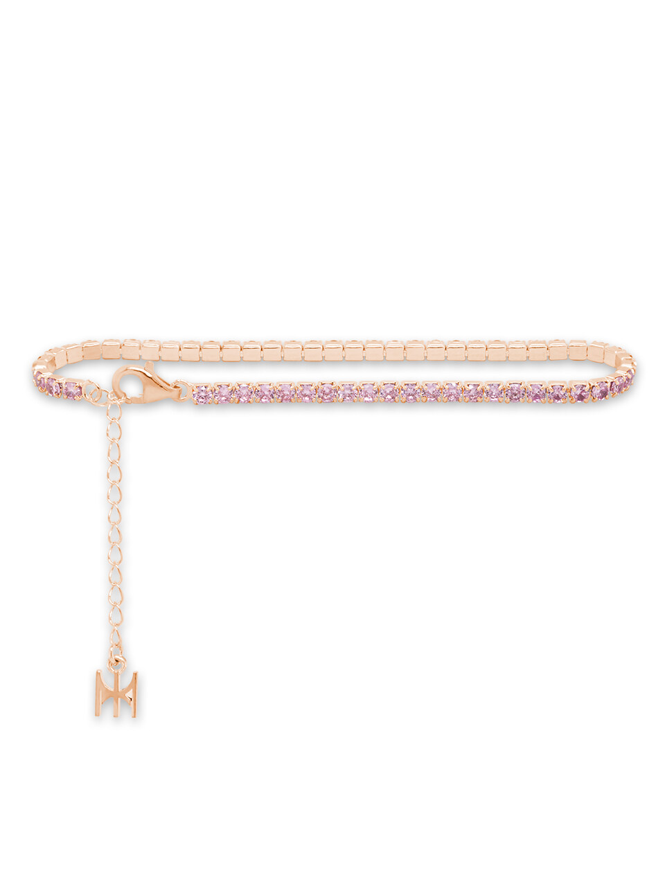 MACIER [S925] Pink Mini Tennis Bracelet (Rose Gold)