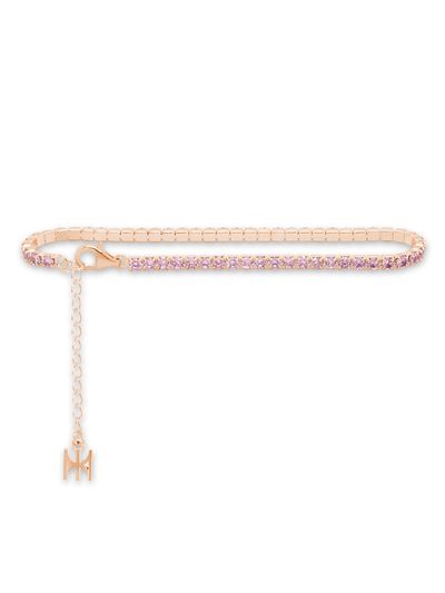 MACIER [S925] Pink Mini Tennis Bracelet (Rose Gold)