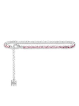 MACIER [S925] Pink Mini Tennis Bracelet (White Silver)
