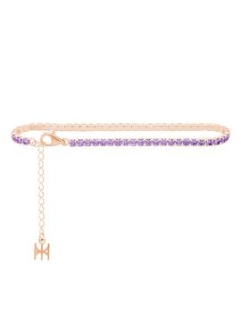MACIER [S925] Violet Mini Tennis Bracelet (Rose Gold)