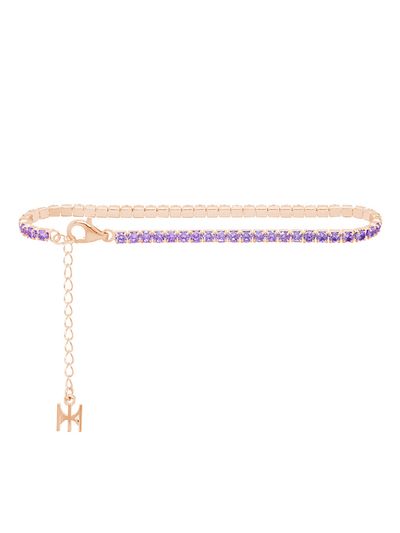 MACIER [S925] Violet Mini Tennis Bracelet (Rose Gold)