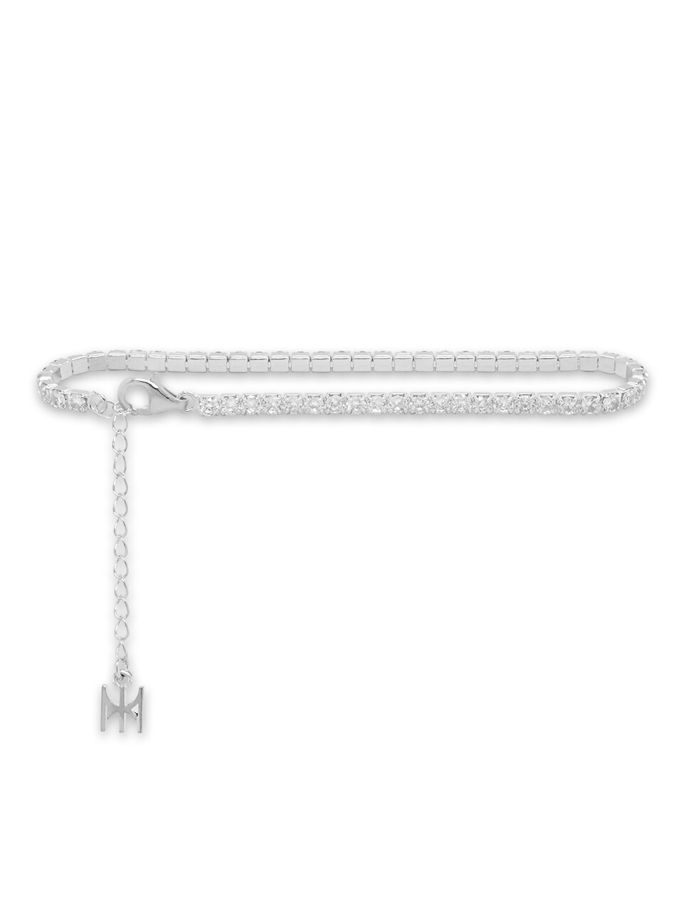 MACIER [S925] White Mini Tennis Bracelet (White Silver)