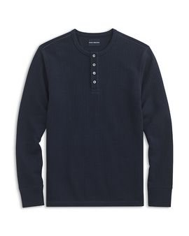 Mack Weldon Mack Weldon Long Sleeved Waffle Knit Henley Tee