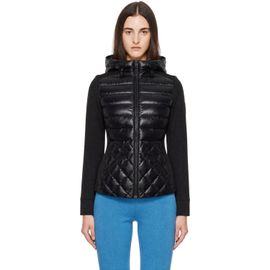 MACKAGE MACKAGE Black AGATHA Quilted Mixed-Media Hooded Jacket