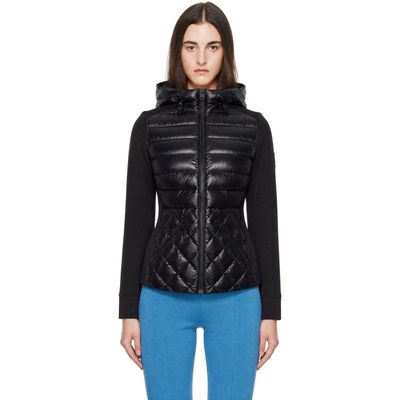 MACKAGE MACKAGE Black AGATHA Quilted Mixed-Media Hooded Jacket