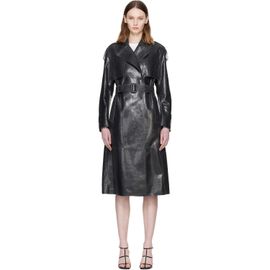 MACKAGE MACKAGE Black CARMELA-SNK Snake Pattern Leather Coat