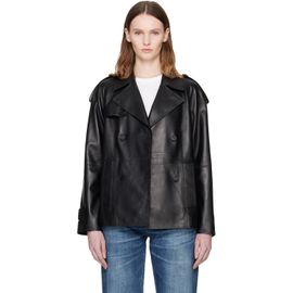 MACKAGE MACKAGE Black DOLORES Double-Breasted Leather Jacket